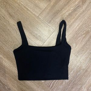 Cotton Double Lined Black Crop